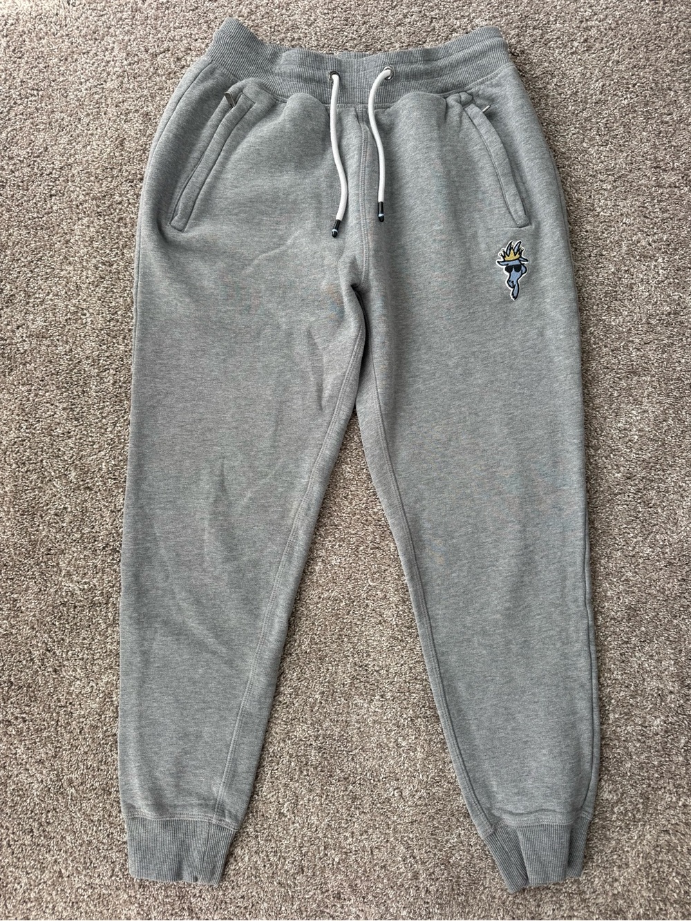 GOAT USA Men’s Gray Sweat Jogger Pants with Embroidered Logo